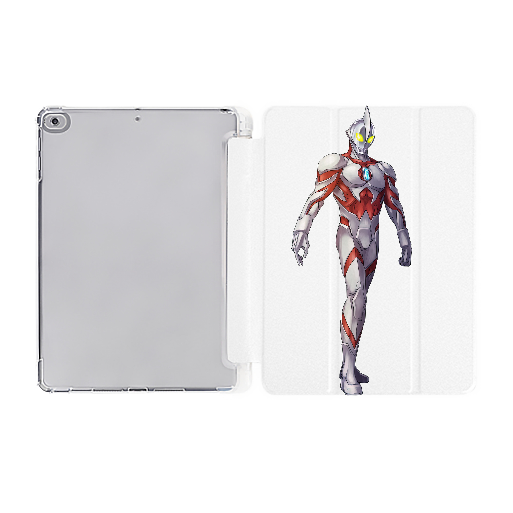（画像用） ウルトラマン Ultraman IPad ケース ペン収納付き 三つ折りスタンド PUレザー×シリコン 対応機種9.5/10.5/10.9インチ